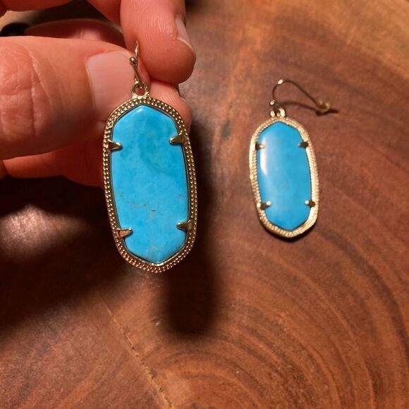 KENDRA Scott gold Elle earrings in‎ turquoise - Picture 2 of 4